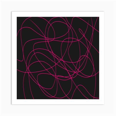 Abstract Pink Lines On Black Background Art Print by Danielle Gensler ...