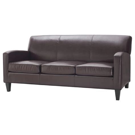 Ikea Jappling Brown Faux Leather Sofa - AptDeco