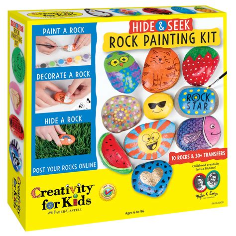 Creativity for Kids Hide and Seek Rock Painting Kit - Child Craft Kit ...