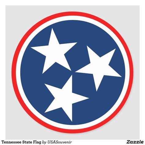 Tennessee State Flag Classic Round Sticker #Tennessee #Flag #Stickers Kingsport Tennessee ...