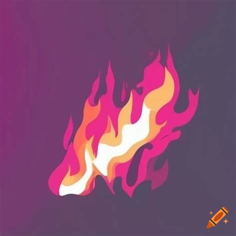 Vector art of pink fire flames on white background