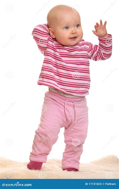 Baby s first steps stock image. Image of caucasian, cute - 17731023