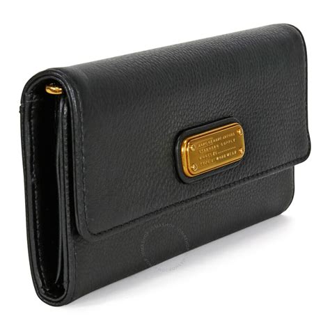 Marc by Marc Jacobs Q Long Trifold Leather Wallet - Black - Marc by ...