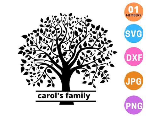 Family Tree Svg 1 Member Family Reunion Svg Custom Family | Etsy Canada