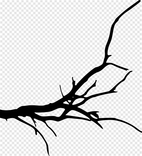 Branch Tree Silhouette, branch, white, leaf png | PNGEgg