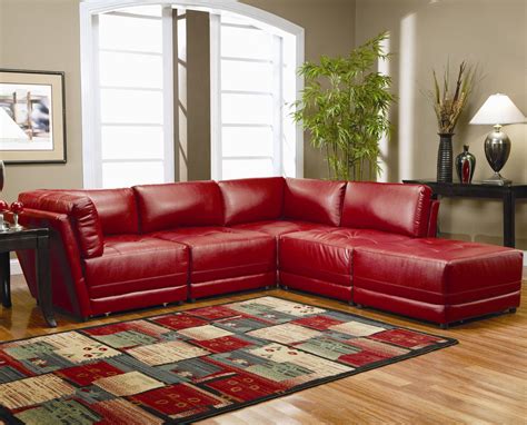 15 The Best Red Leather Sectional Couches