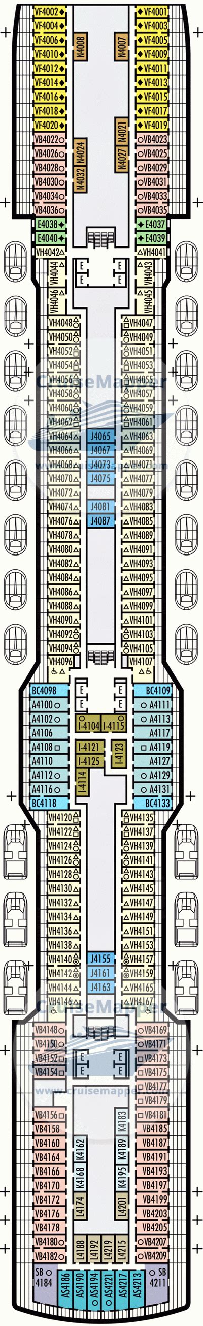 ms Nieuw Statendam deck 4 plan | CruiseMapper