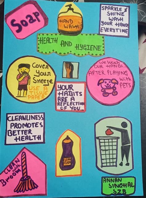 Health and Hygiene poster | Preschool color activities, Preschool colors, Drawing tutorials for kids