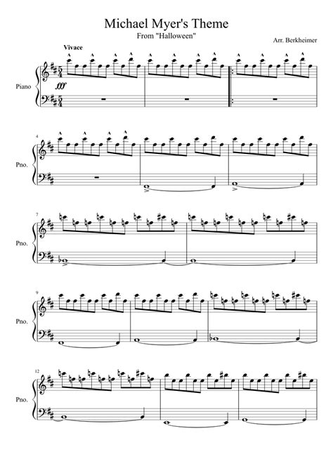 Theme from Halloween Michael Myers Theme Sheet music for Piano (Solo)