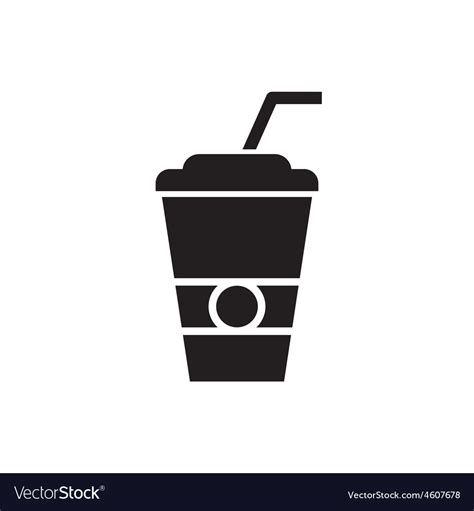 Paper cup silhouette Royalty Free Vector Image