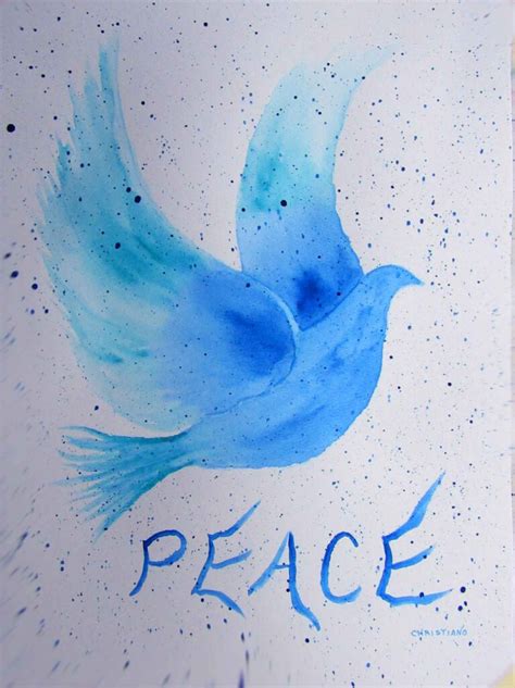 "Dove of Peace" - Watercolor on Paper - 15" x 11" - C. Thomas ...