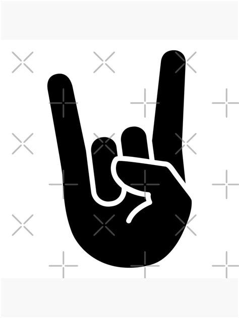 "Rock & Roll Emoji Hand Sign - Black" Photographic Print by BeerBro-Designs | Redbubble