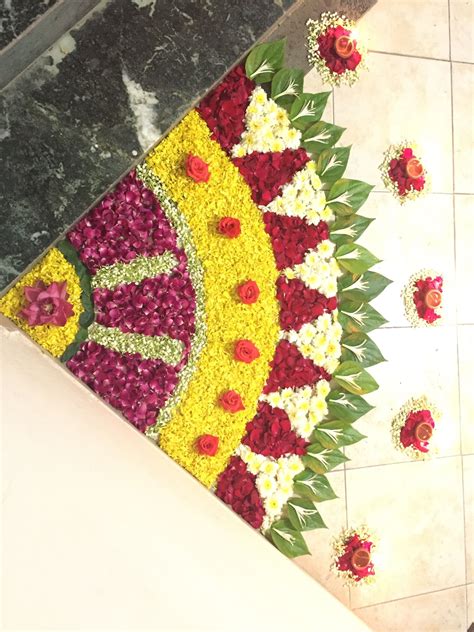 Flower Decoration On Floor For Diwali | Flower rangoli, Diy diwali decorations, Rangoli designs ...