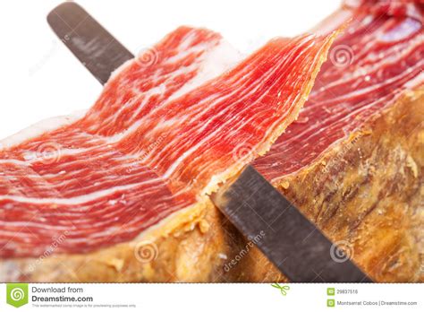 Slicing Spanish Jamon Iberico Stock Photo - Image of jamon, gourmet: 29837516