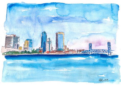 Jacksonville Skyline Sunset in Florida Limited Edition Fine - Etsy