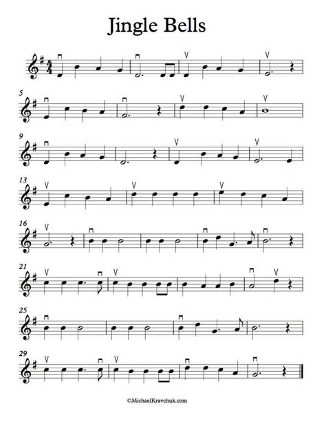 Free Violin Sheet Music – Jingle Bells – Michael Kravchuk