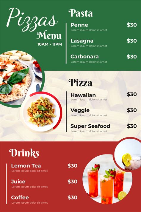 Italian Restaurant Menu Template | tunersread.com