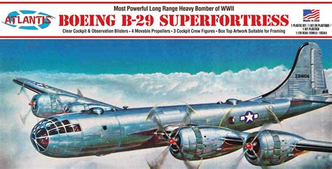 B-29 Superfortress Plastic Model kit Made in The USA Atlantis 1:120 Scale WWII Bomber: Buy ...
