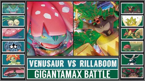 GMAX VENUSAUR vs GMAX RILLABOOM | Gigantamax Starter Pokémon Batttle - YouTube