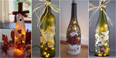 Tutorial para reciclar y decorar botellas de vidrio con luces de navidad ~ Manoslindas.com