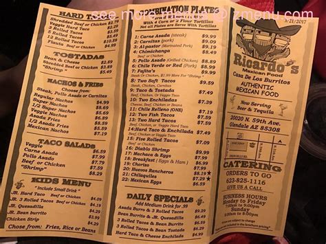 ricardo's mexican restaurant menu