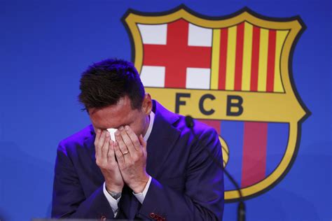 Messi breaks down, says he wasn't ready to leave Barcelona | AP News