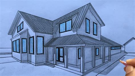 House Simple Easy 2 Point Perspective Drawing - Guus Flater1