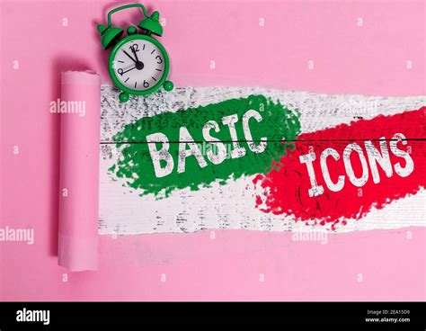 Conceptual hand writing showing Basic Icons. Concept meaning pictogram ...