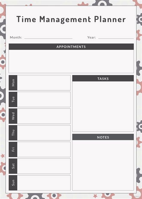 Free Time Management Planner Template in Adobe Illustrator | Template.net