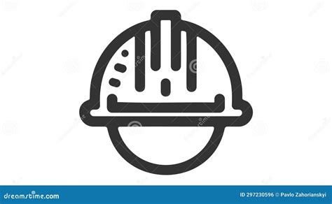 Construction Safety Helmet Line Style Icon Stock Illustration - Illustration of tool, equipment ...