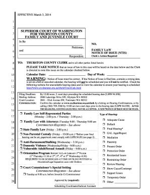 Thurston County Family Court Forms - Fill and Sign Printable Template Online