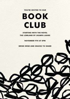 Book club invitations | Send online instantly | RSVP tracking