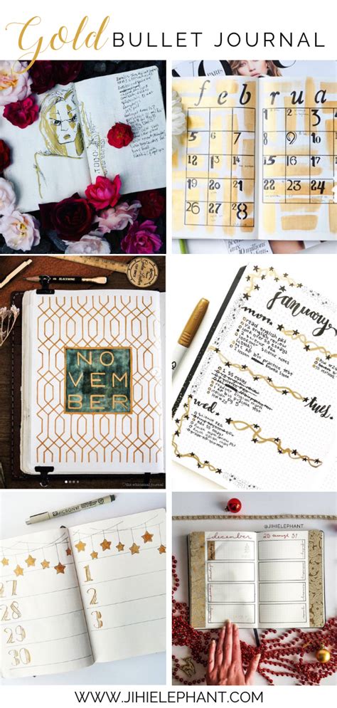 30 Shimmering Gold Bullet Journal Layouts Out of all of the metallics ...