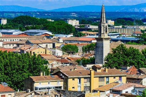 Skyline of Avignon with Gothic Building of the Popes Palace Stock Image - Image of urban ...