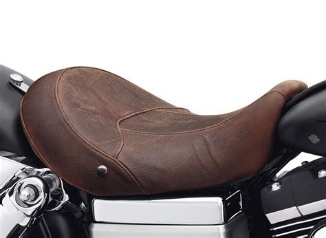 51937-10 Low-Profile Solo Seat - Distressed Brown Leather 12.0" at Thunderbike Shop