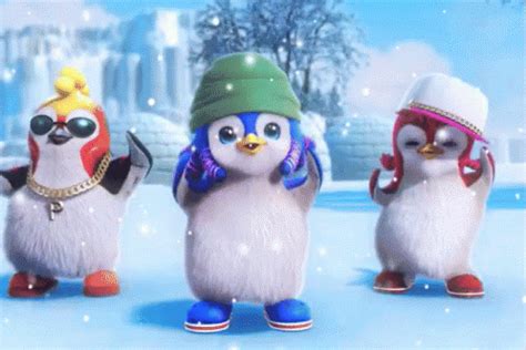 Christmas Dance Penguins GIF