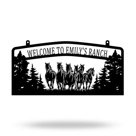 Personalized Horse Metal Ranch Sign Metal Horse Wall Art - iWantDIY