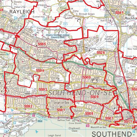 Southend-On-Sea Postcode Map (SS) – Map Logic