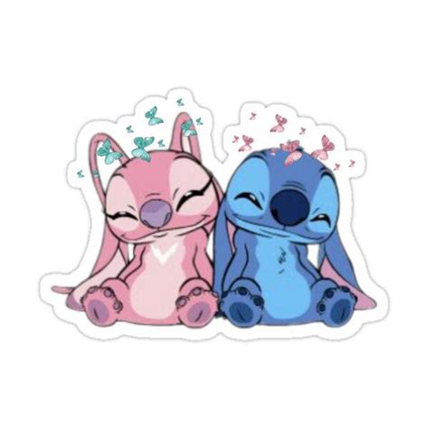 Stitch and Angel Sticker by emilylao in 2021 | Stitch and angel, Stitch drawing, Cute cartoon ...