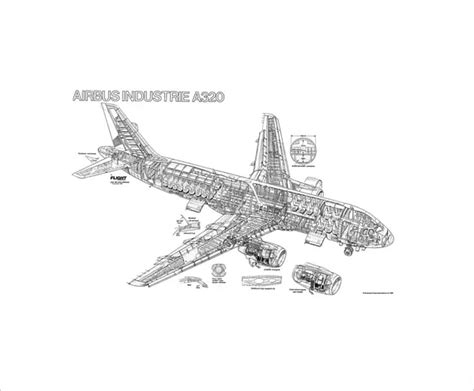 Fine Art Print of Airbus A320-100 Cutaway Poster