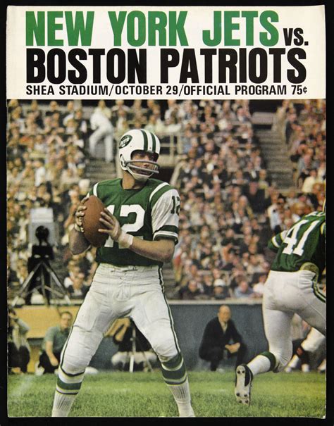 Lot Detail - 1967 New York Jets Boston Patriots Shea Stadium AFL Game ...