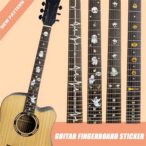 56 Styles Guitar Fretboard Stickers Inlay Sticker Guitar Neck Headstock ...