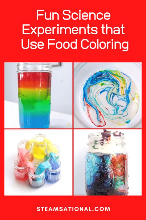 Easy Science Experiments with Food Coloring | Easy science experiments ...