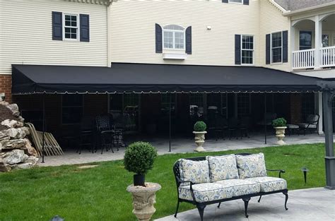 Large patio canopy cover - Black Sunbrella fabric | Kreider's Canvas Service, Inc.