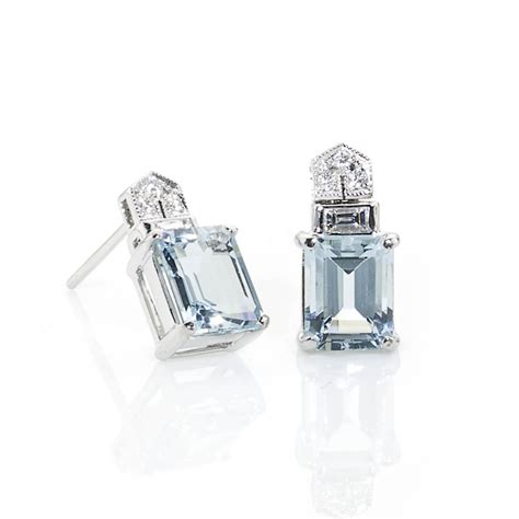 Diamond topped aquamarine earrings | Jewellery Discovery