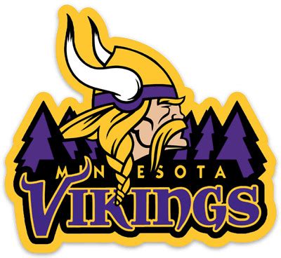 Minnesota Vikings Logo with Norseman Type NFL Football Die-cut MAGNET ...