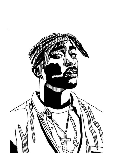 PAPERFOXNL - Tupac Shakur - black and white fineliner illustration #tupac #art #tupacshakur ...