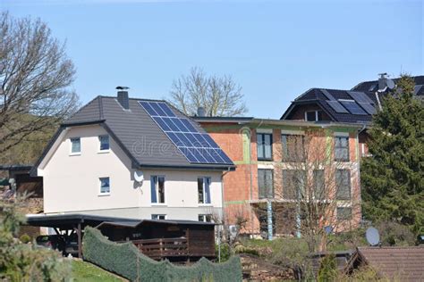 Solar Panels in German Town Stock Photo - Image of nature, alternative ...