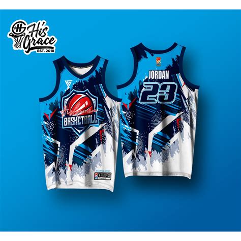 FULL SUBLIMATION HISGRACE BASKETBALL CONCEPT JERSEY BLUE | Shopee ...