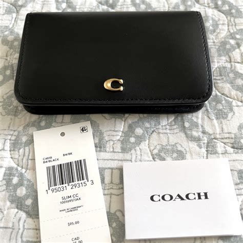 Coach | Bags | Coach Slim Card Case Blackbrass Nwt | Poshmark